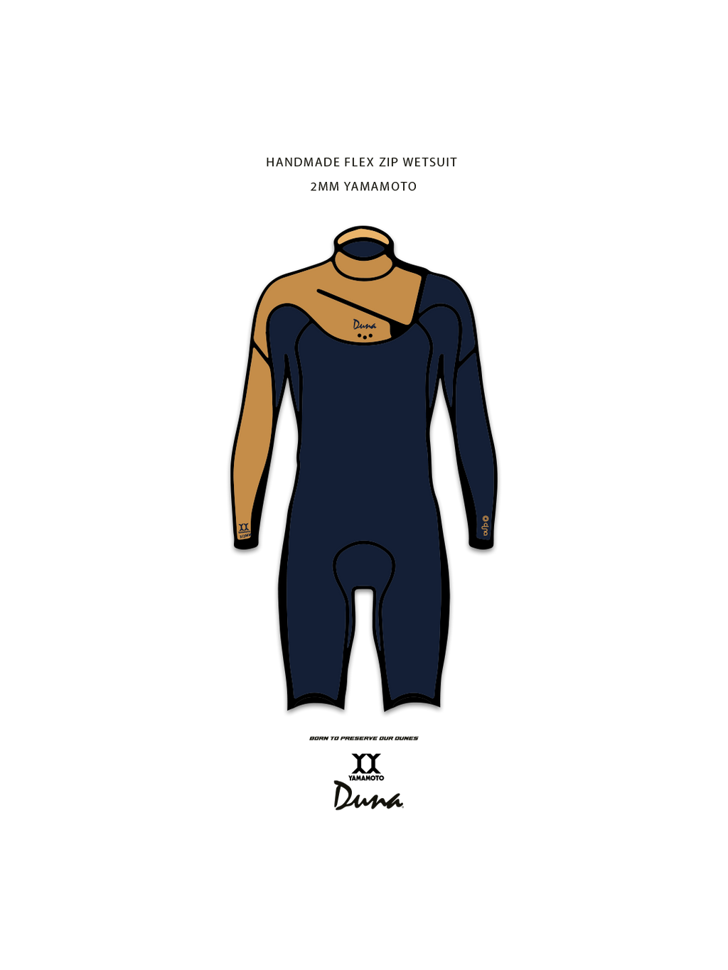 PRE-COMMANDE - FLEX ZIP SHORTY WETSUIT 2MM DUNA